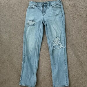 PacSun Light Blue Distressed Straight Leg Jeans